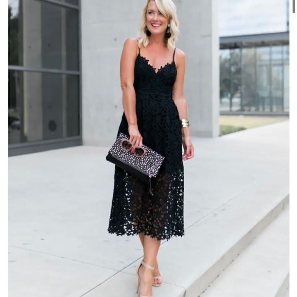 Anthropologie ASTR Love the Label Lace A Line Midi Dress Size S